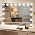 Moonee Vanity Mirror with Lights, 26"×20", with USB Charging Port, White by Moonee