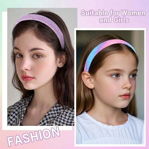 Headbands for Girls, 3 Pack Sparkly Glitter Toddler Girls Headbands - Image 5