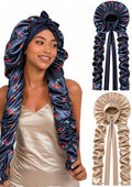 Double Layer Slik Like Satin Bonnet, 33-43" XXL Bonnet for Braids Long Hair by Kemispary
