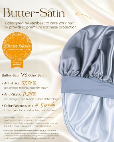 YANIBEST Double Layer Extra Long Bonnet, Adjustable Satin Sleep Bonnet - Image 2