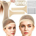 FANDAMEI Wig Cap Set for Long Hair, 2 PCS Large Open End Hair Cap for Wigs, 30 CM Nylon Wig Net Non-Slip Mesh Wig Cap, Wig Caps with 10 Hair Pins 5 Hair Ties for Halloween Rave Cosplay-17 PCS in Total by FANDAMEI