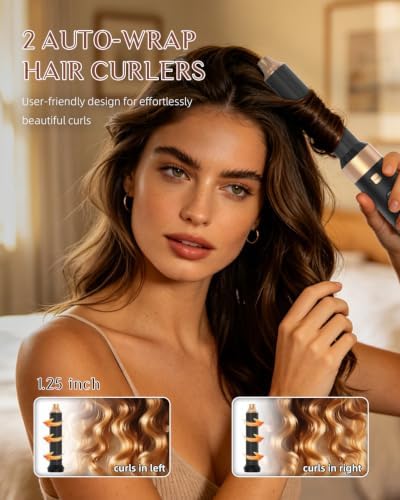 RUCHA 6 in 1 Hair Dryer Styler, Hot Air Brush Blow Dryer & Air Curler Set - Image 2