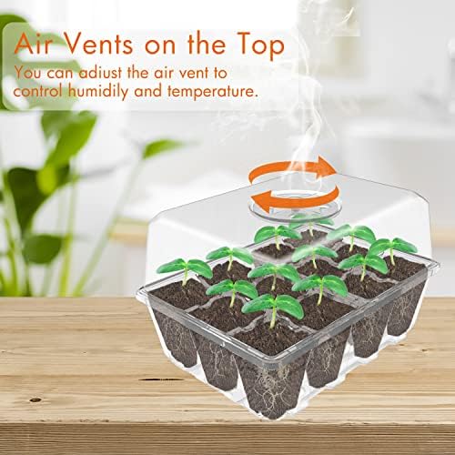 Gardzen 10 Pack Seed Starter Trays with Dome and Clear Base 120 Cell - Image 3
