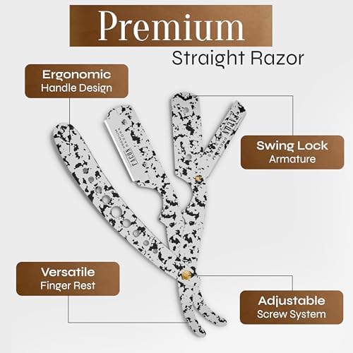 Facón Straight Razors for Men - Professional Barber Straight Edge Razor Kit with 100 Blades, Classic Stainless Steel Barbero Shaver for a Smooth & Precise Shave, Premium Barber Razor for Men's Shaving - Image 6