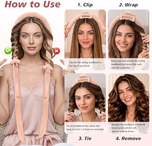 Gwabee Velvet Heatless Curls Overnight Hair Curlers to Sleep In - Image 5