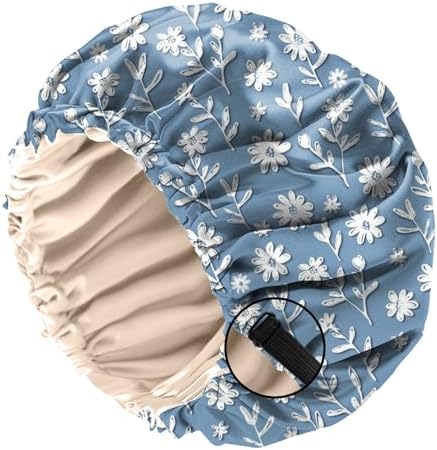 Satin Hair Bonnet Silk Bonnet for Sleeping Double Layer Elastic Adjustable Reusable Cute Aesthetic for Women Girls by BHAHB