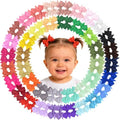 ALinmo Hair Clips for Girls - 80PCS Fully Lined Tiny Alligator Bows in Pairs for Infants and Toddlers by ALINMO