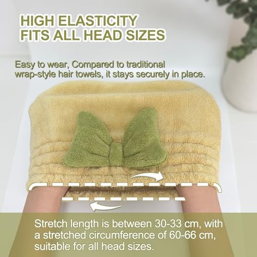 Jseng 3Packs Microfiber Hair Towel for Women - Quick-Drying, Super Absorbent Hair Wrap with Bow Design, Soft Hair Towel Turban for Curly Long Wet Hair - Image 3