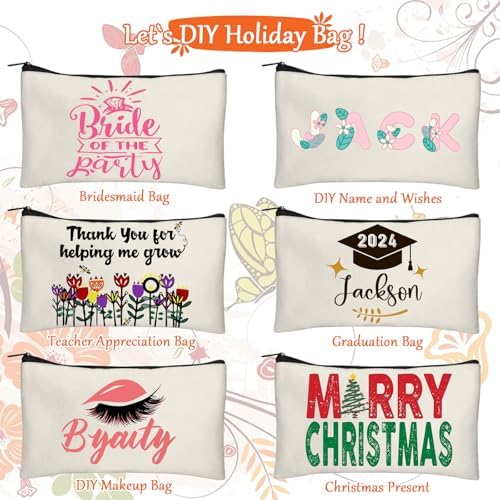 Legigo Blank Canvas Bags Zipper Pouch Makeup Bags Pencil Pouch Bulk - Image 4