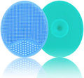 Baby Bath Brush, Baby Cradle Cap Brush, Silicone Massage Brush, Silicone Scrubbers Exfoliator Brush, Baby Skin Scrubbers for Dry Skin and Cradle Cap (Large-Blue & Green) by MR+LION