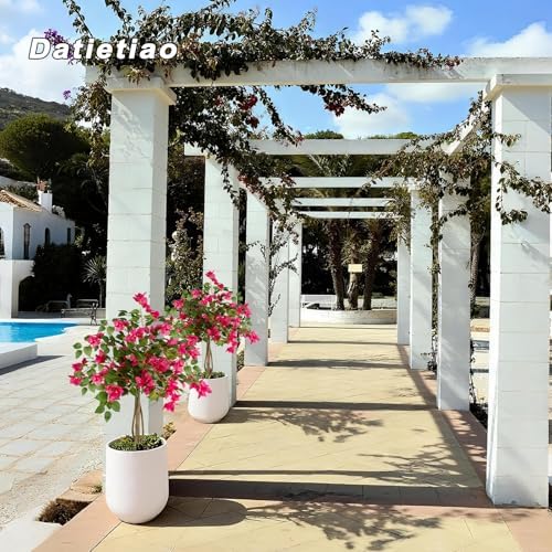 3FT Artificial Bougainvillea Tree with Lush Pink Flowers, Faux Potted Fake Plant, UV Resistant Artificial Tree for Indoor Outdoor Home Decor, Living Room, Office, Patio, Porch - Image 7