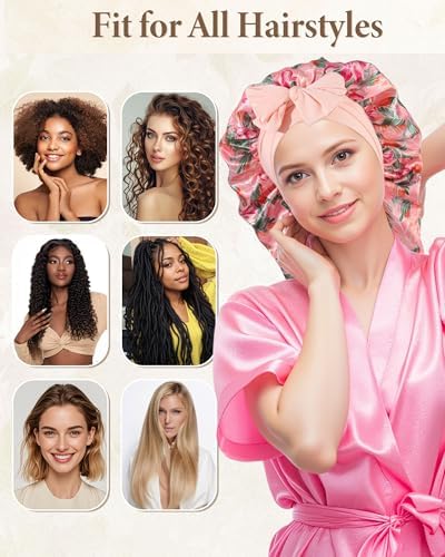 AWAYTR Reversible Long Satin Hair Bonnet for Braids Sleeping Women - Image 5