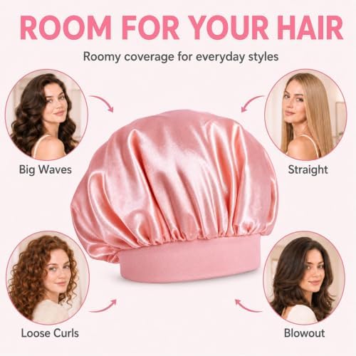 4Pcs Silk Satin Hair Bonnets for Sleeping Women Men Sleep Cap - Image 3