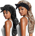 2pcs Long Satin Bonnets with Tie Band, Large Braid Bonnet Silky Hair Cap for Locs Women Sleeping, B by Heniho