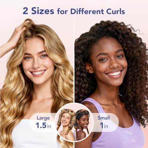 LitBear Heatless Curls Overnight, 2 Sizes of Soft Hair Rollers for Women with Bonnet to Sleep in, No Heat Hair Curlers Set with Scrunchies and Clips, for Long and Medium Hair (Brown) - Image 2