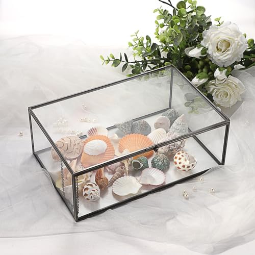 Hipiwe Vintage Glass Box with Lid Jewelry Display Case Vanity Lidded Box - Image 6