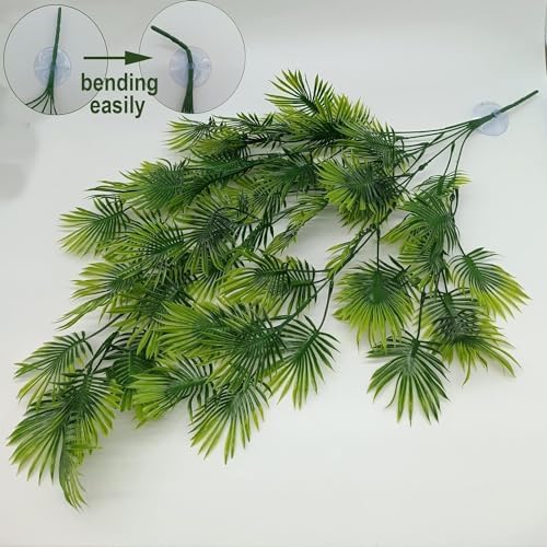 Reptile Plants for Bearded Dragon Tank Accessories, Terrarium Plant Artificial Decor for Snake Cage, Fake Plant for Leopard Gecko Habitat, Lizard Chameleon Ball Pythons (Group ABN) - Image 4