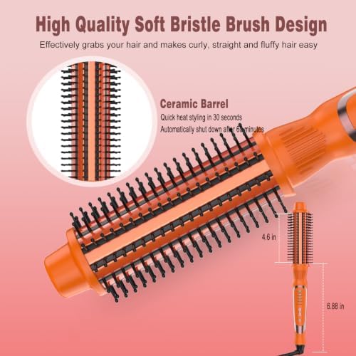 1 1/2 Inch Curling Iron Brush, Ceramic Thermal Brush for Long Hair - Image 4