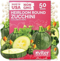 50 Round Zucchini Heirloom Vegetable Seeds for Planting, Cucurbita Pepo by KVITER