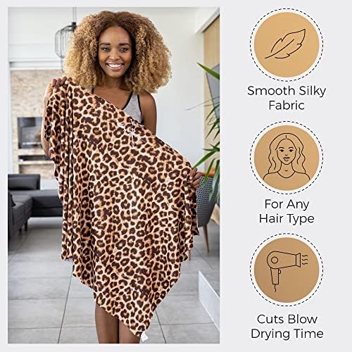 Microfiber Hair Towel Wrap for Women – Large Fast Drying Hair Towel with Patented Clip – Anti-Frizz, Super Absorbent, Silky Smooth Microfiber – Plopping Hair Wrap for Curly, Wavy & Straight Hair - Image 5