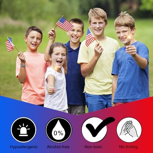 MEICOLY 250th Red White and Blue Patriotic Face Glitter,Fourth of July Star Hair Glitter,4th of July Outfits for Women,USA Flag Body Glitter for Independence Day Veterans Day - Image 6