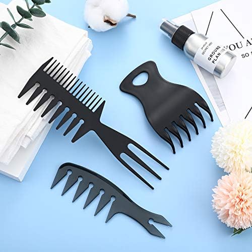 Patelai 3 Pcs Wide Tooth Styling Comb Set with Hair Pick for Curly Hair - Image 5