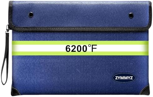 6200℉ Fireproof and Waterproof Document Pouch with Water Resistant Zipper,9 Layers of Heat Insulated Materials Fireproof Envelopes for Important Documents,Valuables by Unknown
