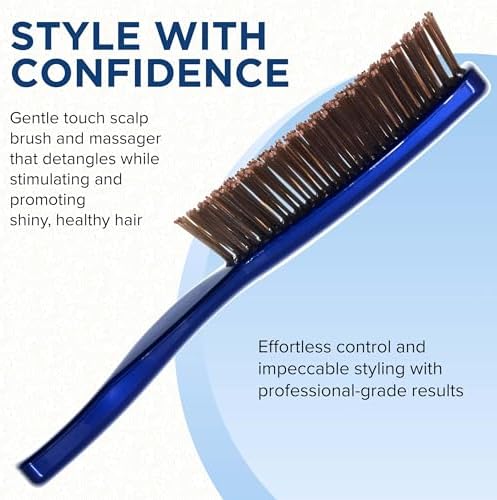 GIORGIO Hair Brush for Men and Women, Gentle Mini Detangler Hair Brush for Thick Hair, Scalp Massager Brush, Travel Detangling Brush, All Hair Types - Blue, 1 Count - Image 4