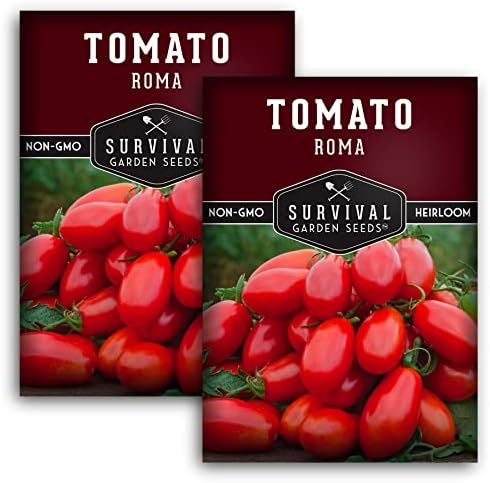 Roma Tomato Seeds for Planting - 2 Packs by SurvivalGardenSeeds