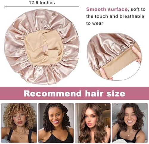 4Pcs Satin Bonnet Silk Bonnet, Hair Bonnet for Sleeping - Image 3