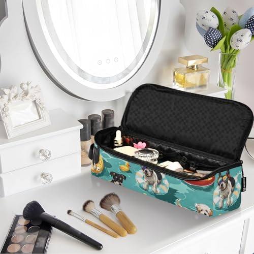 Hair Tools Travel Bag with Heat Resistant Mat Detachable 2-in-1 Curling Iron Travel Case Hot Tools Organizer for Straightener Flat Iron Teal Swimming Pool Dogs and Ducks - Image 7