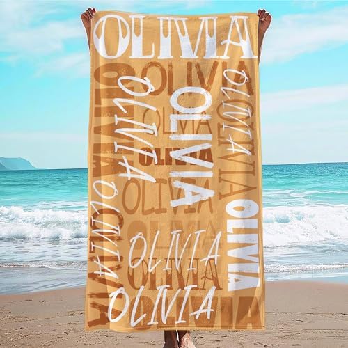 JML Personalized Beach Towel with Name, Custom Beach Towel with Name, Customized Microfiber Pool Towel, Quick Dry & Absorbent Swim Towel for Adult,Anniversary, Birthday, Summer Holiday,Vacation by JML