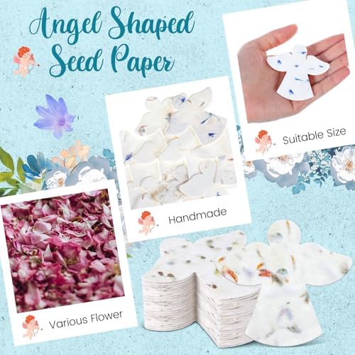 Dunzoom 50 Pcs Plantable Seed Paper Tags Wildflower,Angel - Image 3