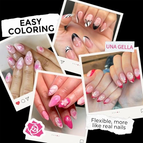 UNA GELLA Short Almond Nail Tips 216PCS X-Soft Gel Fake Nails Extensions - Image 3