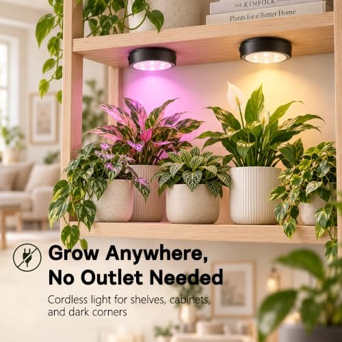 Rechargeable Grow Lights for Indoor Plants, Cordless Plant Grow Puck Lamp - Image 2