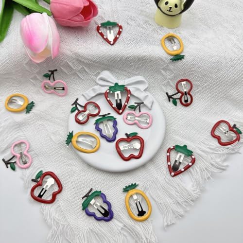 (36 Pcs) Super Cute Girls Hairpin, Mini Size Fruit Pineapple Carrot Strawberry Apple Banana Cherry Hairpin Baby Girl Hair Clips Decoration Salon Hairstyle Hairdressing for Little Kids or Doll-Mix 4 - Image 2