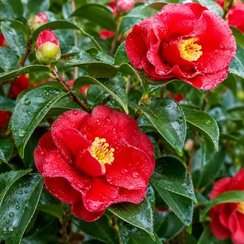 October Magic Ruby Camellia Shrub - 10-18" Tall Live Plant - Gallon Pot by Unknown