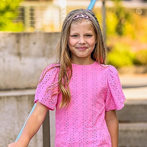 FROG SAC 6 Glitter Headbands for Girls, Adjustable Non Slip Thin Elastic Hair Bands for Kids, Stretch Heart Zig Zag Girl Hair Accessories, Sparkly Headband, Head Band Hairband (Multicolor 1, Kids) - Image 6