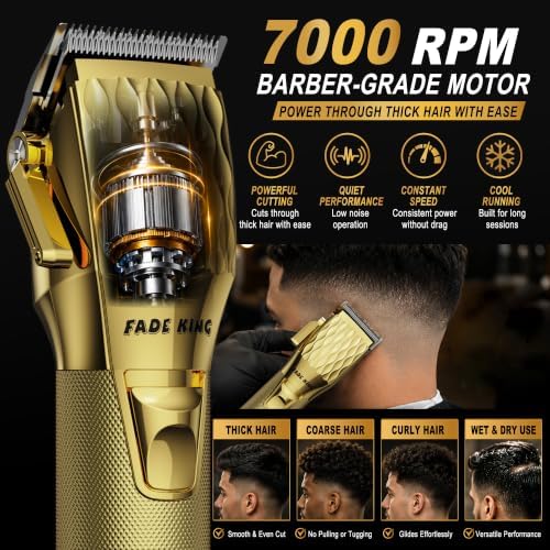 FADEKING Professional Hair Clippers for Men, Cordless Clipper & Trimmer Kit - Image 3
