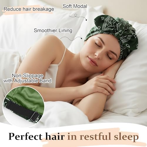 Ababalaya Satin Lined Beanies for Women Chemo Headwear Sleep Cap - Image 2