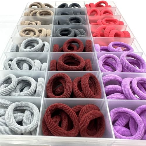 288 Pcs Toddler Hair Ties, Soft Seamless Cotton Baby Hair Ties, Multicolor Small Hair Bands for Little Girls and Kids, Elastic Hair Accessories Ponytail Holders (Retro Color) - Image 4
