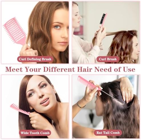 Curl Defining Brush, Vented Curly Hair Brush for Effortlessly Detangling Shaping and Defining Women's Men's Curls on All Wet or Dry Hair Types, Reduces Frizz (Pink) - Image 5