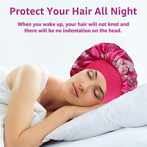 3PCS Bonnets for Women,Silk Satin Bonnet Hair Bonnet for Sleeping - Image 3