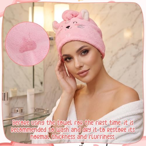 3 Pack Microfiber Hair Towel Wrap for Kids, Hair Drying Turbans - Image 4