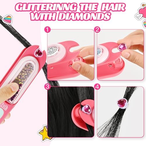 kidzkube Hair Gem Stamper Kit, Birthday Toys for Girls Ages 3-12 - Image 4
