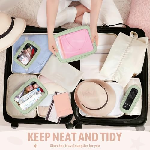YOPCDJ 5PCS Diaper Bag Organizer Pouch Set, TSA Approved Toiletry Bag，Clear Waterproof TPU Makeup Bag Set Travel Organizer Bags for Women and Kids - Image 5