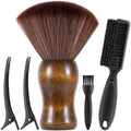 SALONSILK Barber Neck Duster Shaving Brush Set, 5 in 1 Professional Barber Accessories Cleaning Supplies, Hair Cutting Cleaning Hairbrush Styling Tool by SalonSilk