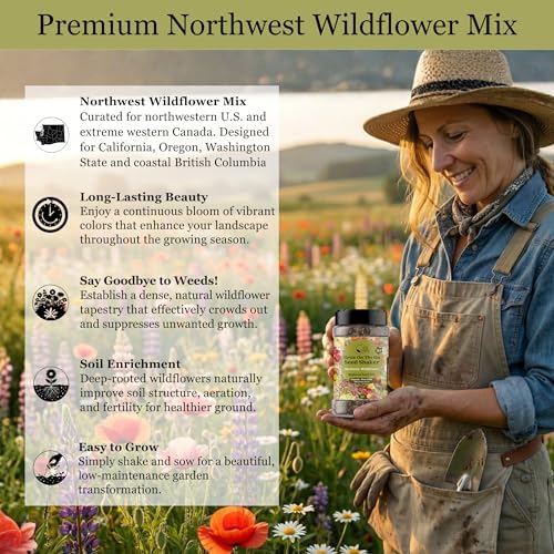 Wildflower Seed Shaker, Northwest USA, Annual & Perennial, 60K+ Seeds, 2 oz - Image 4