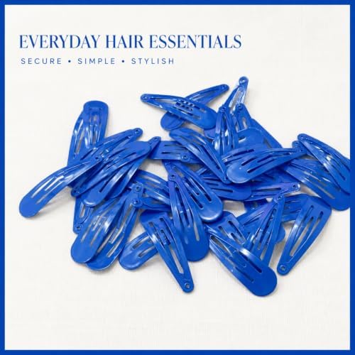 Blue Hair Clips for Women and Girls, 2 Inch Metal Snap Clips 40 Pack - Image 2