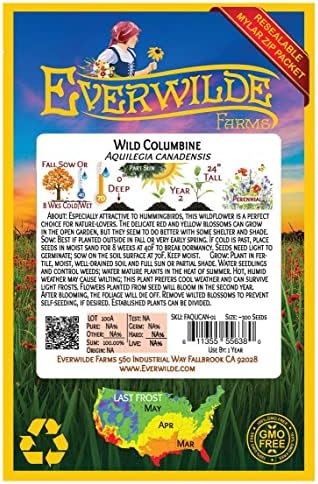 Everwilde Farms - 300 Wild Columbine Native Wildflower Seeds - Gold Vault Seed Packet - Image 2